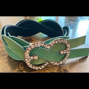 Escada turquoise Swarovski Crystal snakeskin belt